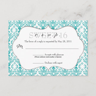Chic Damask UAWG [Aquamarin] RSVP Karte