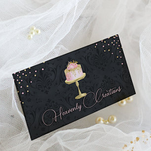 Chic Damask und Extravagante Backbäckerei Business Visitenkarte