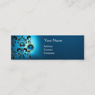 CHIC DAMAST JUVEL MONOGRAMM blau Mini Visitenkarte