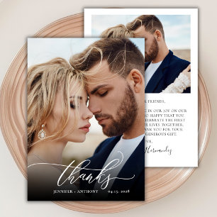 Chic Dankeschön Script 2 Foto Hochzeit Danke Karte