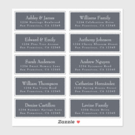 Chic Dark Blue Wedding Guest Address Labels
