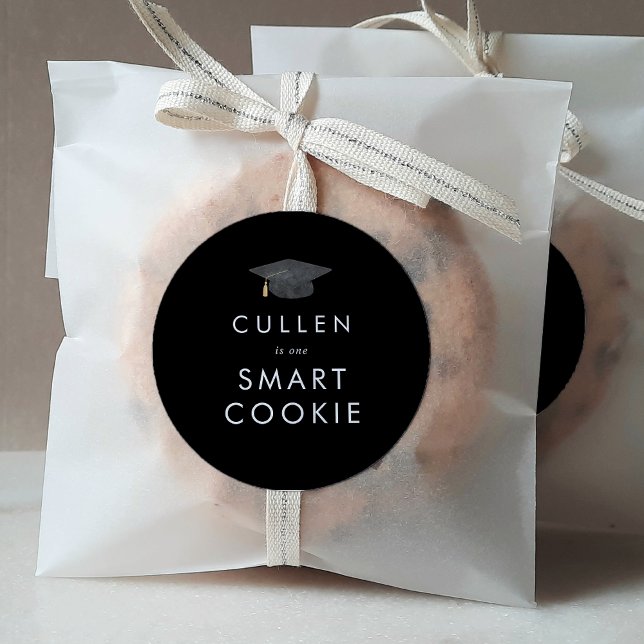 Chic Dark Cap Smart Cookie Abschluss Gefallen Runder Aufkleber (Von Creator hochgeladen)
