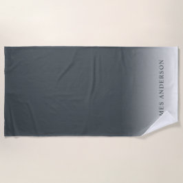 Chic Dark Gray Name Monogram Strandtuch