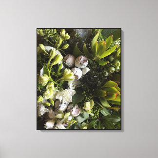 Chic Dark Green Botanical Leaves Leinwanddruck