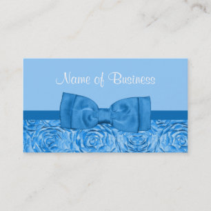 Chic Dazzling Blue Floral mit Hübschem Bow Visitenkarte
