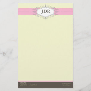 Chic Deco Baby Rosa personalisiertes Schreibwarens Briefpapier