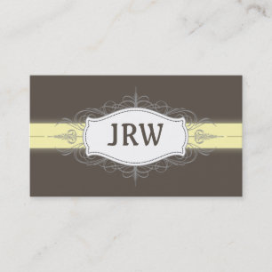 Chic Déco Cadre Monogramme Carte de visite jaune