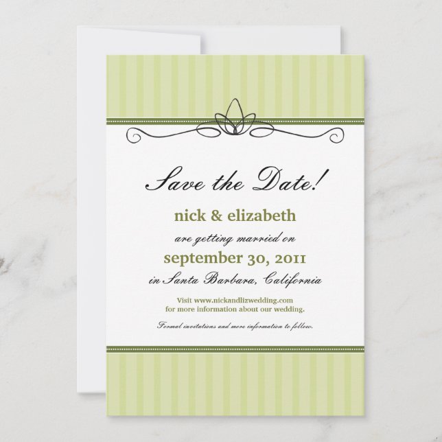 Chic Deco Save the Date (limettengrün) (Vorderseite)