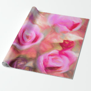 Chic Deep Pink Pfirsich Frühling Blumenart Geschenkpapier