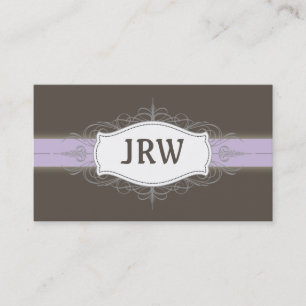 Chic Deko Frame Monogram Lilac Business Card Visitenkarte