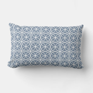 Chic Denim Blue Circle Geometric Muster Lendenkissen