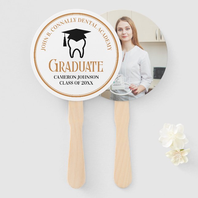 Chic Dental School Custom Dentist Graduation Party Fächer (Vorne und Hinten)