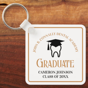 Chic Dental School Custom Gold Abschluss Geschenk Schlüsselanhänger