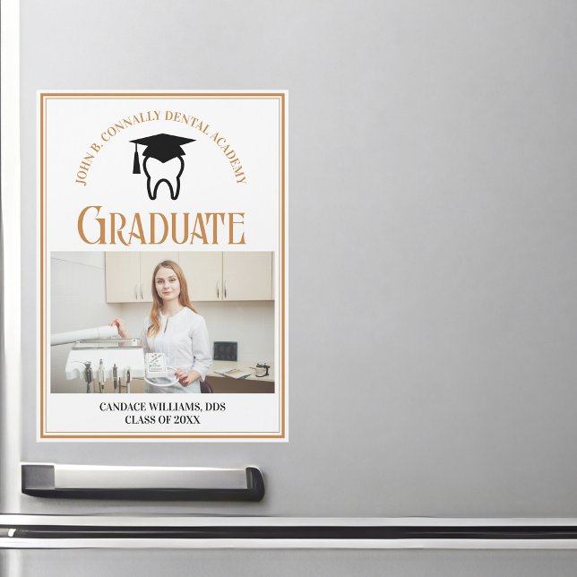 Chic Dental School Photo Custom Graduation Magnet (Créateur téléchargé)