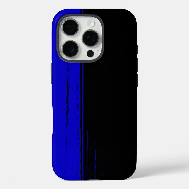 Chic Design in Blau und Schwarz iPhone 16 Pro Hülle (Rückseite)