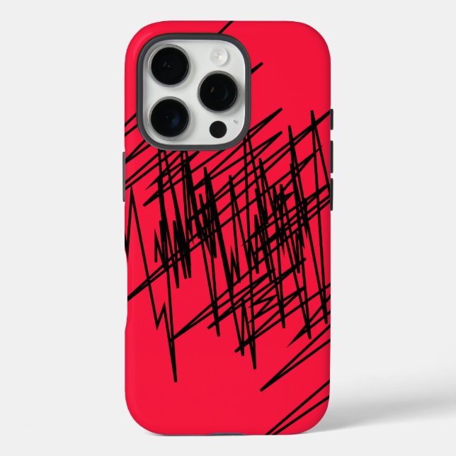 Chic Design on Red iPhone 16 Pro Hülle (Rückseite)