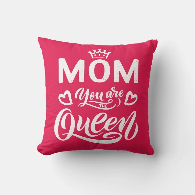 Chic Design Typografy Mama Sie sind die Königin Kissen (Vorderseite)