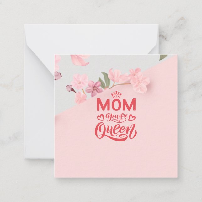 Chic Design Typografy Mama Sie sind die Königin Mitteilungskarte (Rückseite)