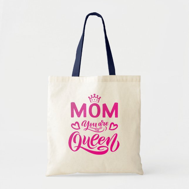 Chic Design Typografy Mama Sie sind die Königin Tragetasche (Vorne)