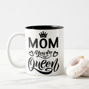 Chic Design Typografy Mama Sie sind die Königin Zweifarbige Tasse