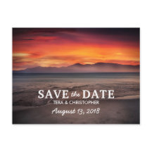 Chic Destination Sunset Beach Save the Date