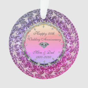 Chic Diamant Floral 50e Anniversaire de Mariage