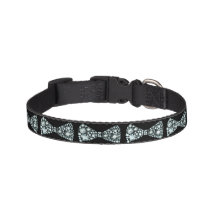 Chic Diamond Bows auf schwarzem Hundehalsband
