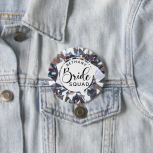 Chic Diamond Bride Squad Personalisiert Button