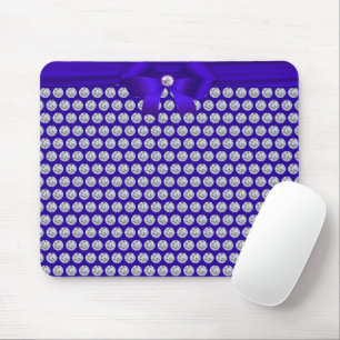 Chic Diamonds/Fraktales Mosaik auf Königblau Mousepad