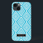Chic Diamonds Pattern | Türkis Personalisiert Case-Mate iPhone Hülle<br><div class="desc">Modernes und stilvolles iPad Mini-Gehäuse mit türkisfarbenem und weißem Diamantmuster. Dieser Fall ist vollständig anpassbar. Andere Farben und ähnliche Gegenstände sind verfügbar.</div>