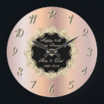 Chic Diamonds Rose Gold 50 Wedding Anniversary Große Wanduhr<br><div class="desc">Elegant gold diamonds wedding anniversary clock.</div>