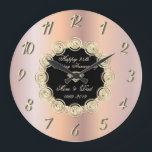 Chic Diamonds Rose Gold 50 Wedding Anniversary Große Wanduhr<br><div class="desc">Elegant gold diamonds wedding anniversary clock.</div>