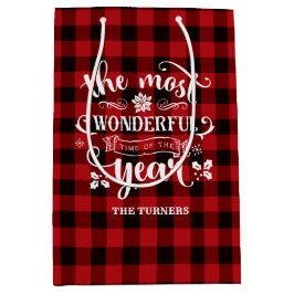 Chic Die wunderbarste Zeit des Jahres Monogramm Mittlere Geschenktüte