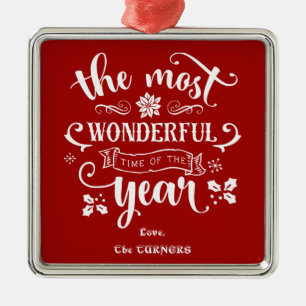 Chic Die wunderbarste Zeit des Jahres Monogramm Ornament Aus Metall