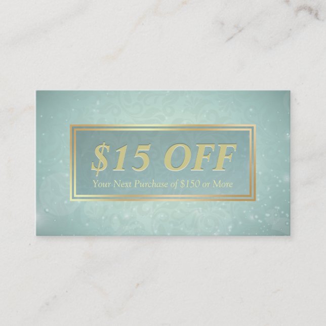 Chic Discount Coupon Makeup Beauty Salon Blue Gold (Vorderseite)