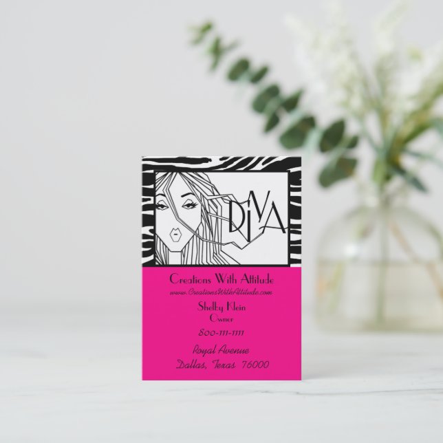Chic DIVA Business Card Visitenkarte (Stehend Vorderseite)