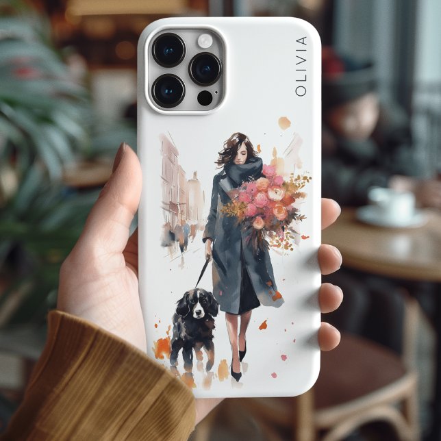 Chic Dog Lover Floral iPhone 16 Pro Max Hülle (Von Creator hochgeladen)