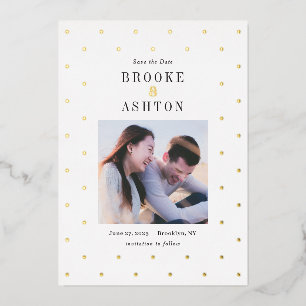 Chic Dots FOIL Moderne Hochzeit speichern die Datu Folieneinladung