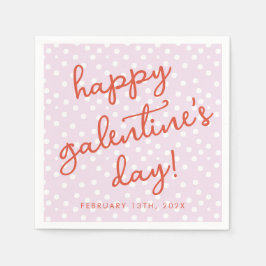 Chic Dots Happy Galentines Day Party Serviette