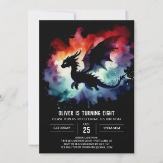 Chic Dragon Birthday Children Einladung