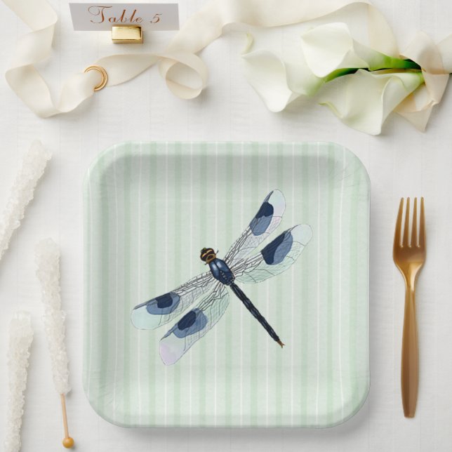 Chic Dragonfly Pappteller (Hochzeit)