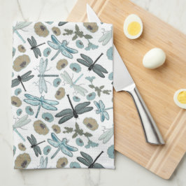 Chic Dragonfly und Blumenmuster Geschirrtuch
