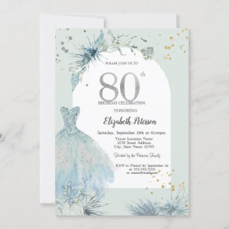 Chic Dress 80. Geburtstag Einladung