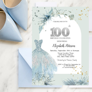 Chic Dress Winter 100. Geburtstag Einladung