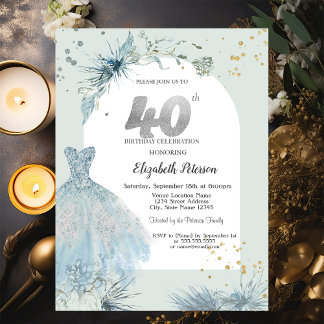 Chic Dress Winter 40. Geburtstag Einladung