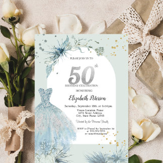 Chic Dress Winter 50. Geburtstag Einladung