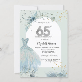 Chic Dress Winter 65. Geburtstag Einladung