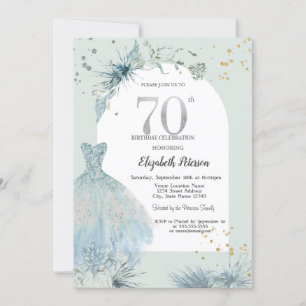 Chic Dress Winter 70. Geburtstag Einladung