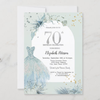 Chic Dress Winter 70. Geburtstag Einladung