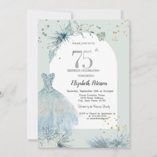 Chic Dress Winter 75. Geburtstag Einladung